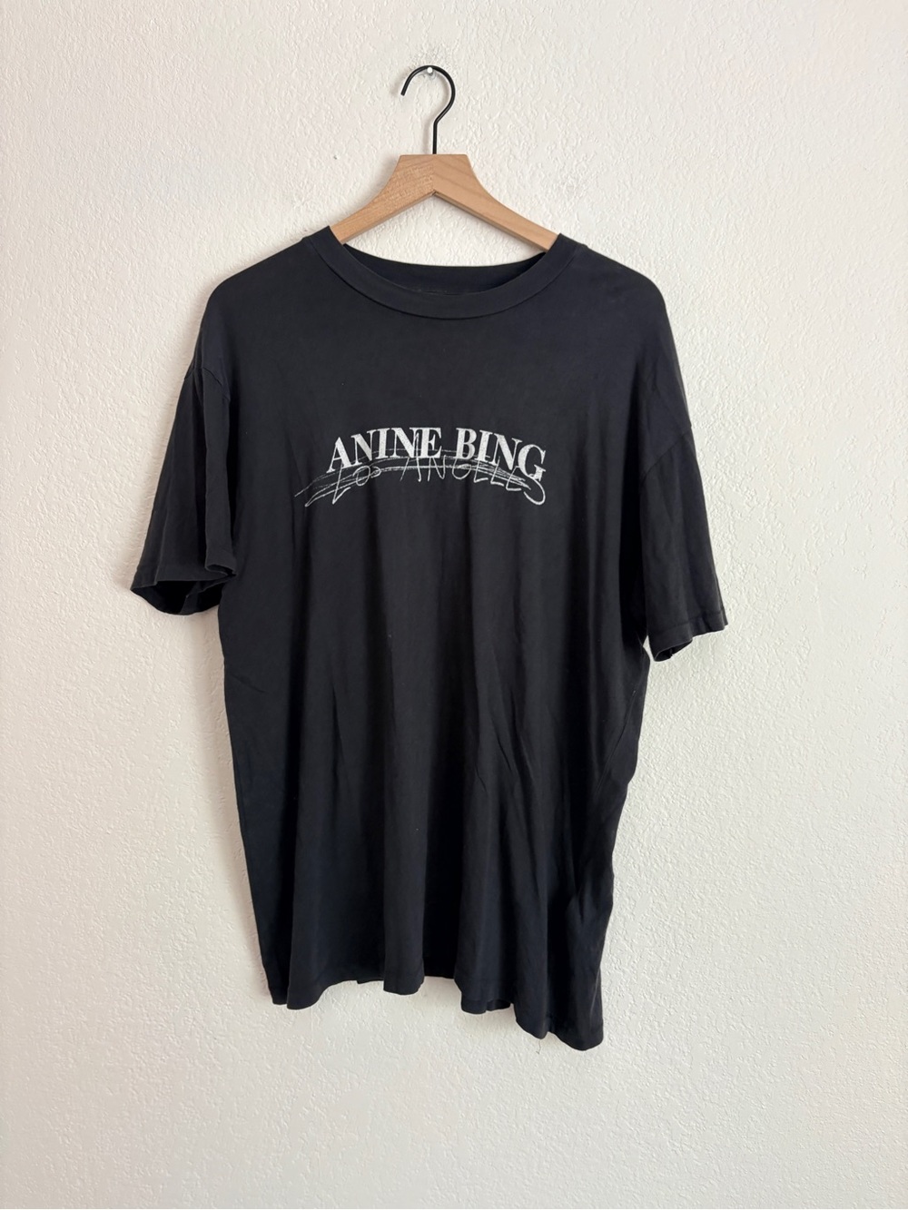 Anine Bing Walker Black Logo Tee